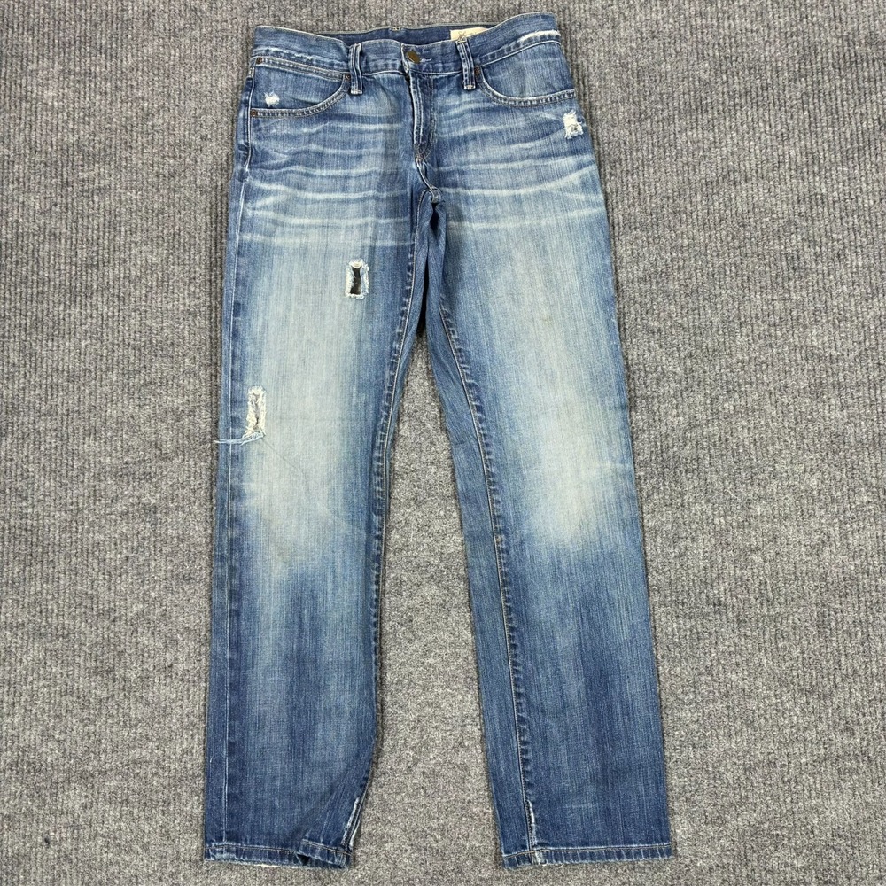GAP Limited Edition Straight Jeans Womens 26/2 Blue Distressed Denim Low Rise
